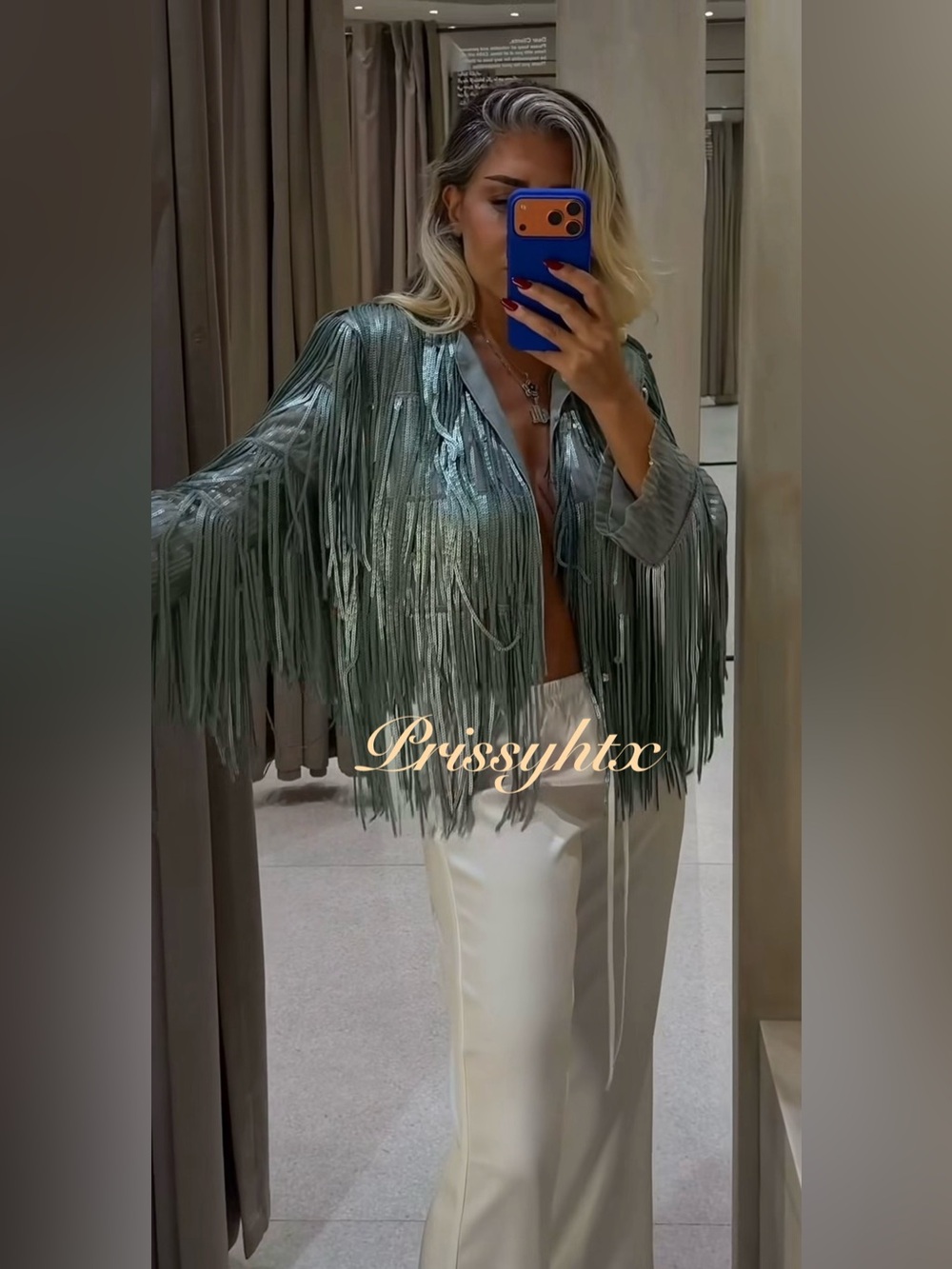 ZARA ZW COLLECTION FRINGED SEQUIN JACKET - Picture 8 of 17